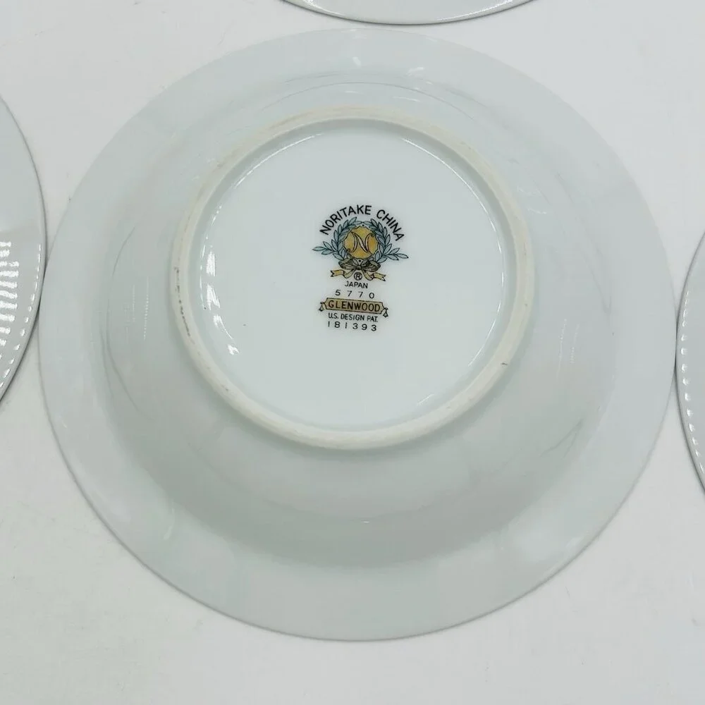 Noritake China Glenwood 5770 Japan 5.5” Berry Bowls Set Of 6 Pink Roses Platinum